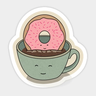 Donut- loves-coffee Sticker